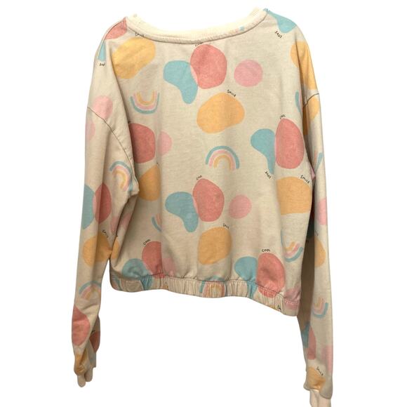 LC Waikiki Cream Colorful Rainbow Smile Cool Love Blob Sweatshirt Sweater Top - Picture 2 of 10